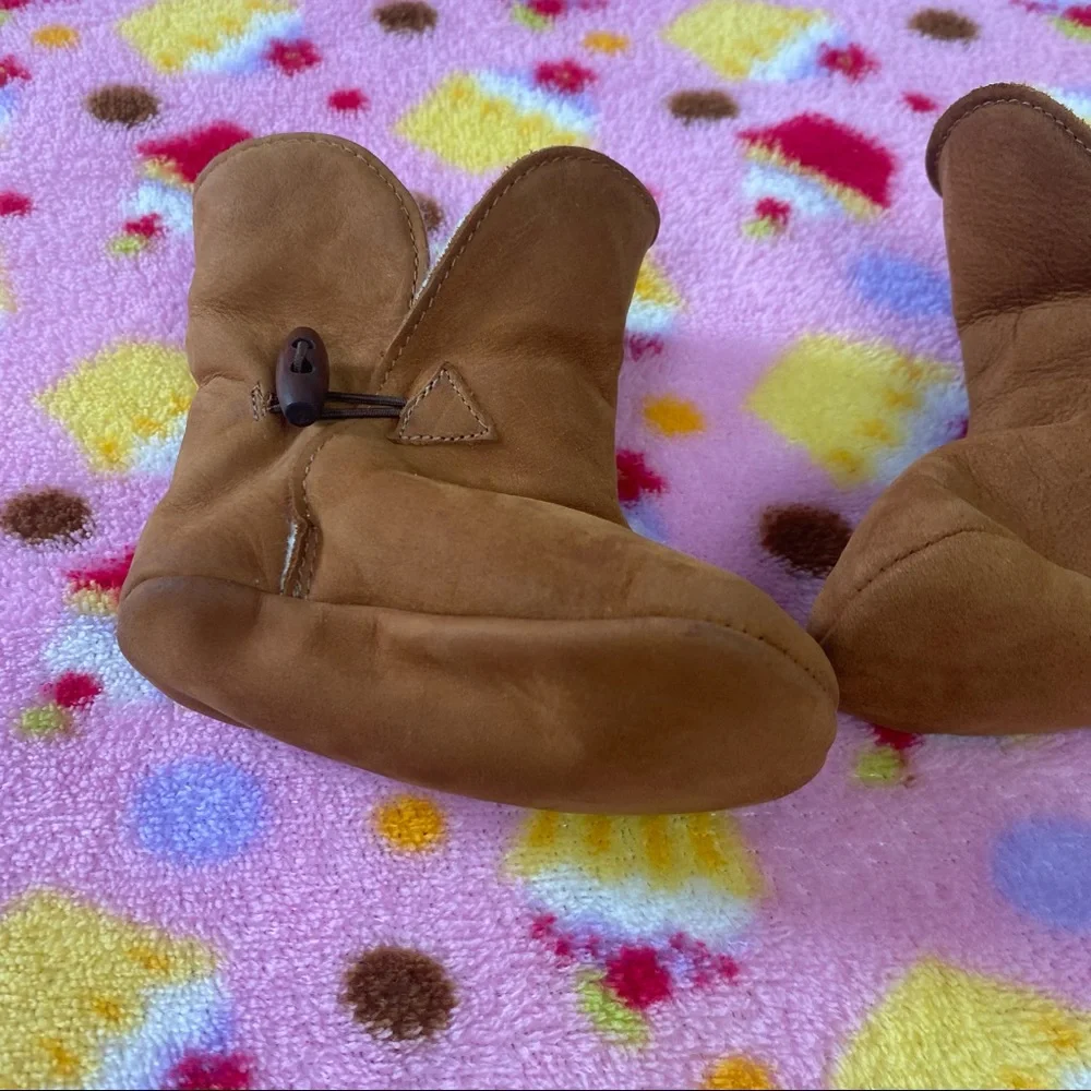 Zara mini baby shearling suede moccasins